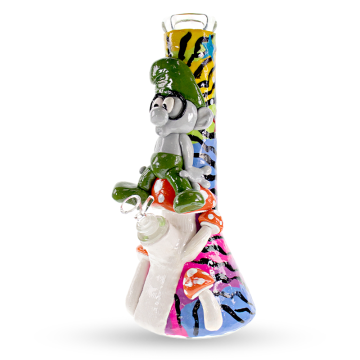 14 IN JUNGLE TRIP GLASS WATER PIPE